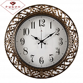 4051-103 Часы настенные круг с узором d=39,5см, корпус бронза "Классика" "Рубин"												